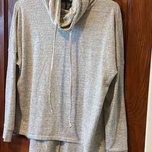 Gray cowl Cowl Neck Sweatshirt.